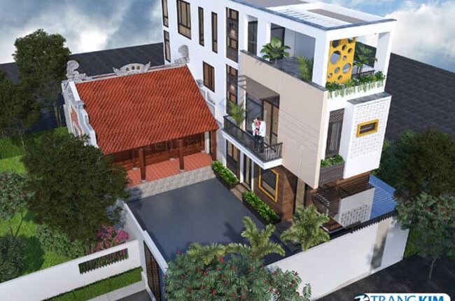 Nhà ống 2 mặt tiền hiện đại kết hợp nhà thờ