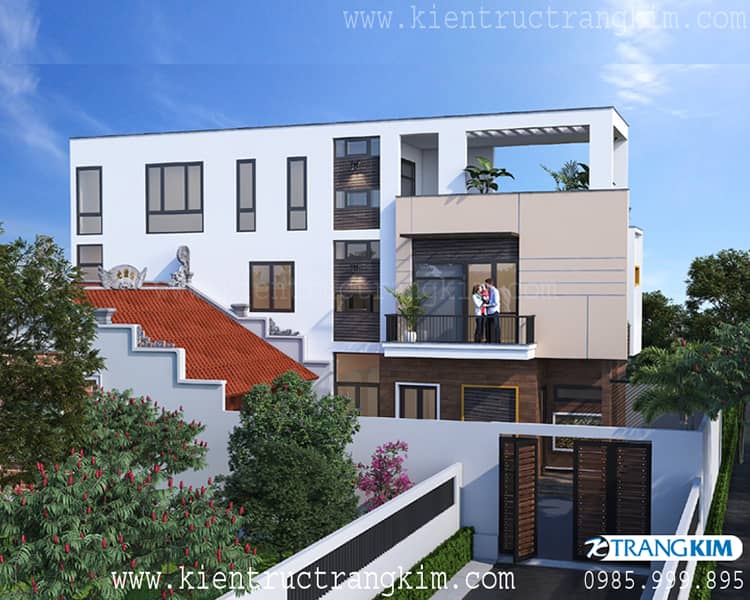 Nhà ống 2 mặt tiền hiện đại kết hợp nhà thờ