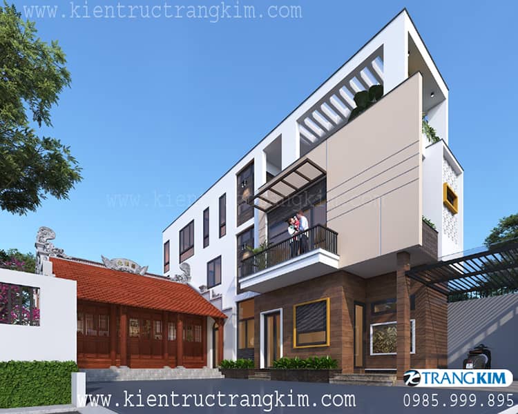 Nhà ống 2 mặt tiền hiện đại kết hợp nhà thờ