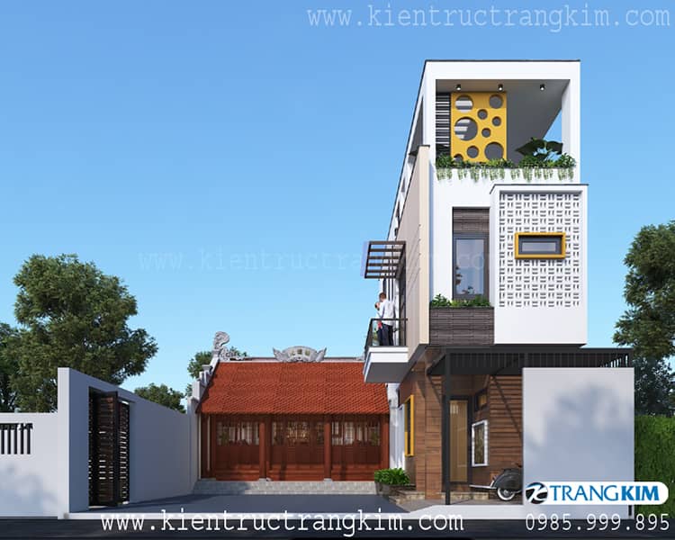 Nhà ống 2 mặt tiền hiện đại kết hợp nhà thờ