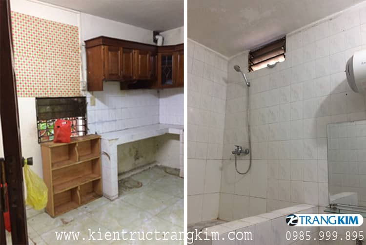 hiện trạng bếp và wc