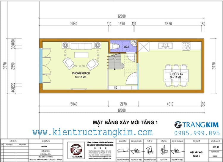 Mặt bằng cải tạo tầng 1