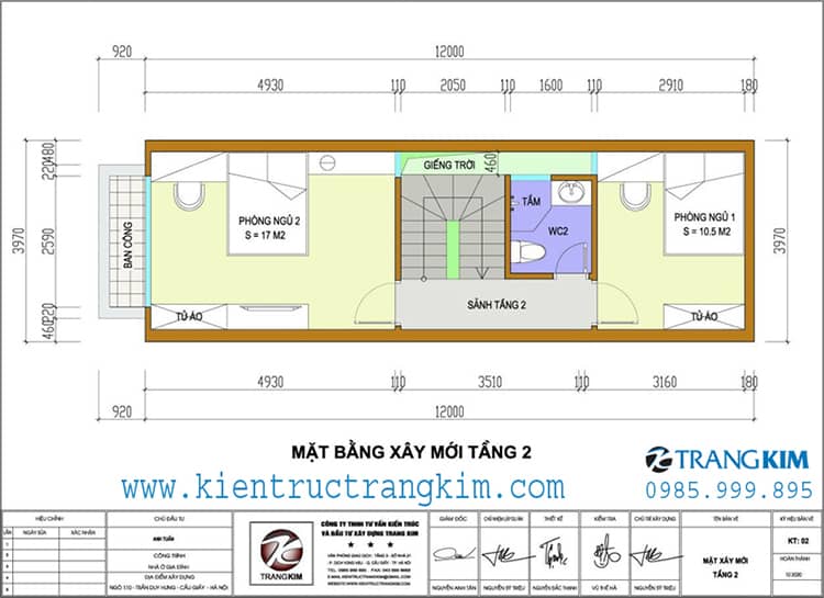 Mặt bằng cải tạo tầng 2