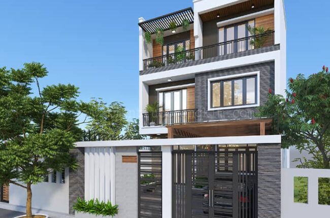 Thiết kế biệt thự phố mặt tiền 8m