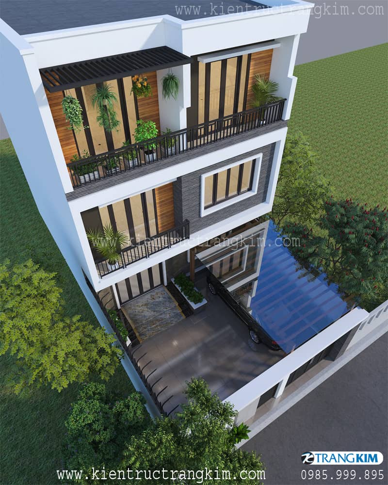 Hình ảnh phối cảnh biệt thự phố hiện đại 5 Thiết kế biệt thự phố mặt tiền 8m