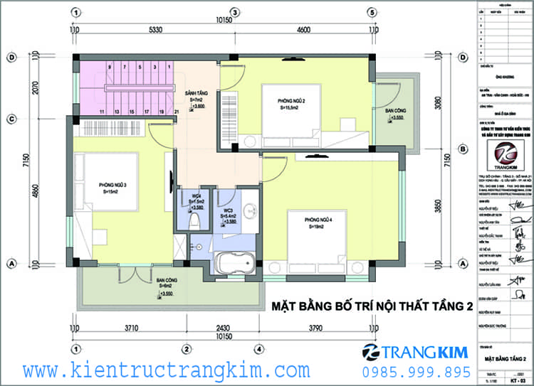 Mặt bằng kiến trúc tầng 2 1 Thiết kế biệt thự 2 tầng 1 tum mái thái hiện đại