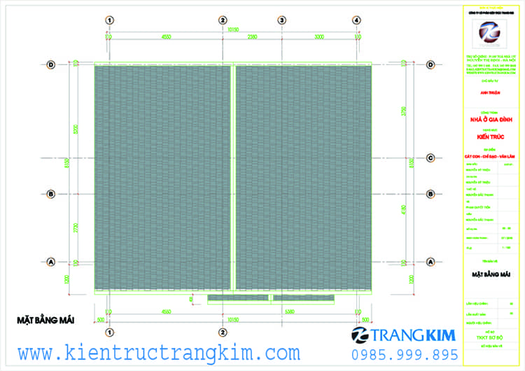 Mặt bằng kiến trúc mái 1 Mặt bằng kiến trúc mái 1