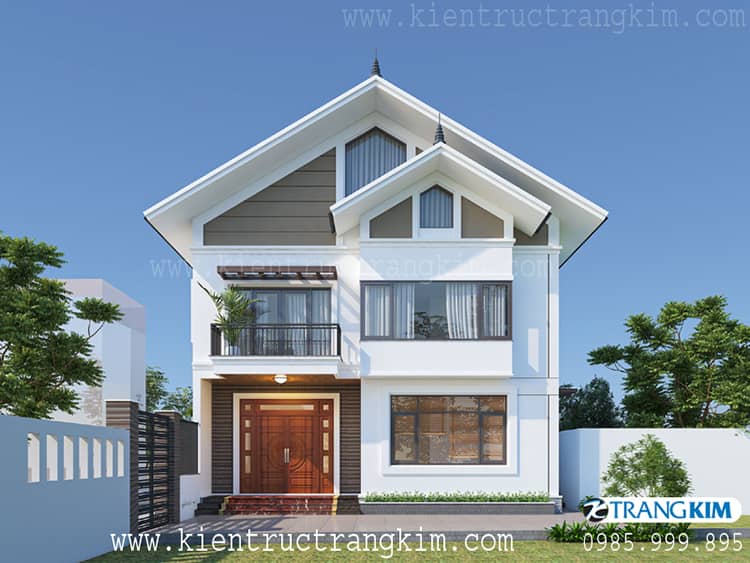 Hình ảnh phối cảnh biệt thự 2 tầng hiện đại và tiện nghi 3 Thiết kế biệt thự 2 tầng 4 phòng ngủ mái thái hiện đại