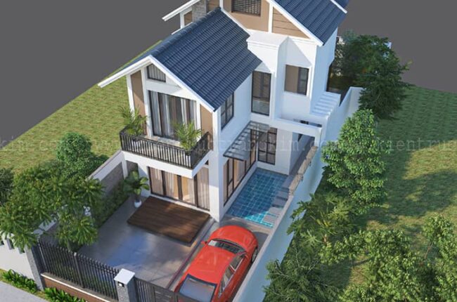Thiết kế biệt thự vườn 2 tầng hiện đại tại Hà Tĩnh