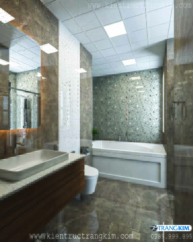 Khu vệ sinh tầng 1 Thiết kế biệt thự nhà vườn 2 tầng 2 phòng ngủ