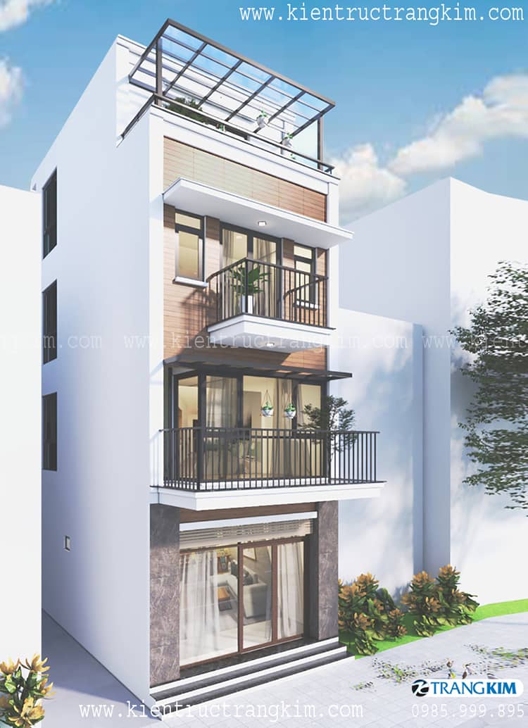 Thiết kế nhà ống 3 tầng 1 tum 5.25x12.5m