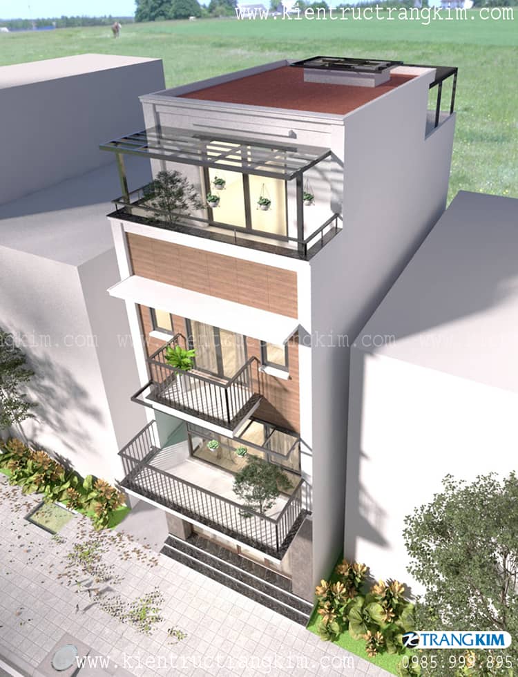 Thiết kế nhà ống 3 tầng 1 tum 5.25x12.5m