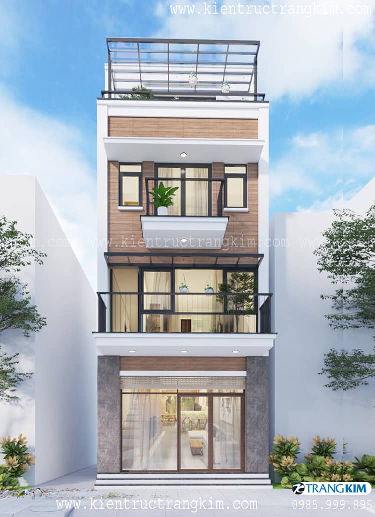 Thiết kế nhà ống 3 tầng 1 tum 5.25x12.5m