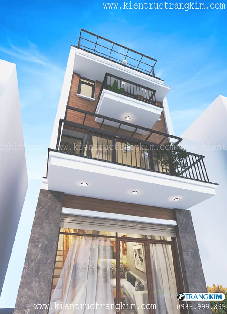 Thiết kế nhà ống 3 tầng 1 tum 5.25x12.5m