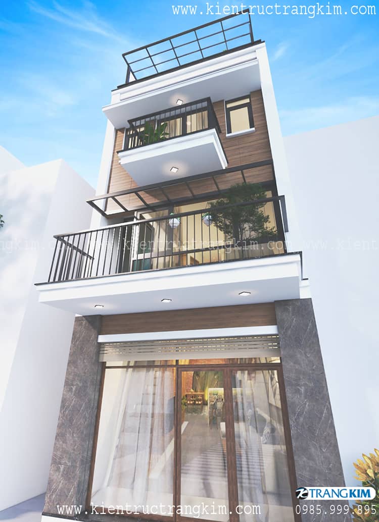 Thiết kế nhà ống 3 tầng 1 tum 5.25x12.5m