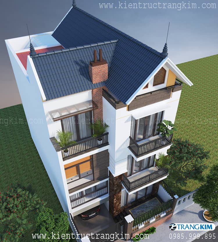 Hình ảnh phối cảnh kiến trúc biệt thự phố tại Đông Anh, Hà Nội 5 Biệt thự phố hiện đại với kích thước 7.7x15.5m