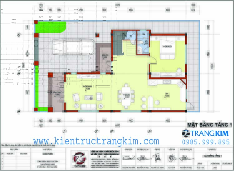 mặt bằng kiến trúc cải tạo tầng 1