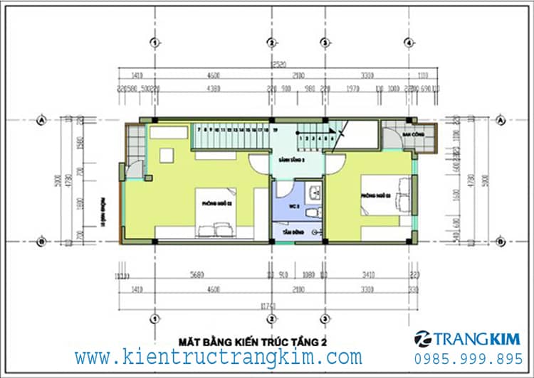 Tư vấn thiết kế nhà ống 3 tầng 3 phòng ngủ mái thái 5x10m - Trangkim