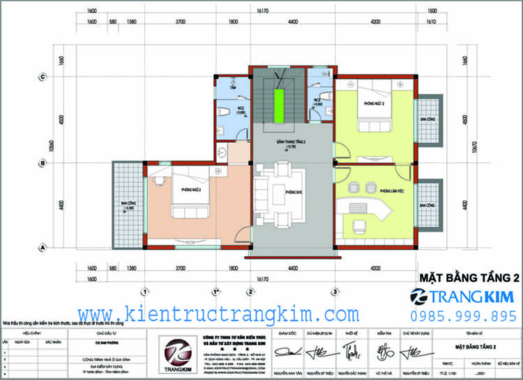 Mặt bằng thiết kế cải tạo biệt thự tầng 2
