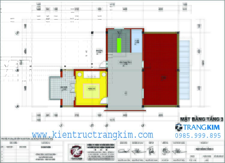 Mặt bằng thiết kế cải tạo biệt thự tầng 3