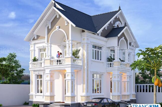 Thiết kế biệt thự 2 tầng tân cổ điển tại Đan Phượng, Hà Nộ