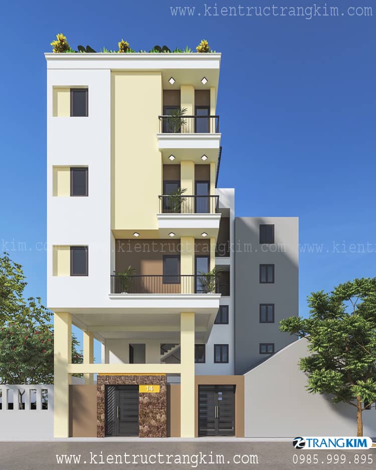 Thiết kế nhà 5 tầng 1 tum cho thuê với chi phí xây dựng hợp lý