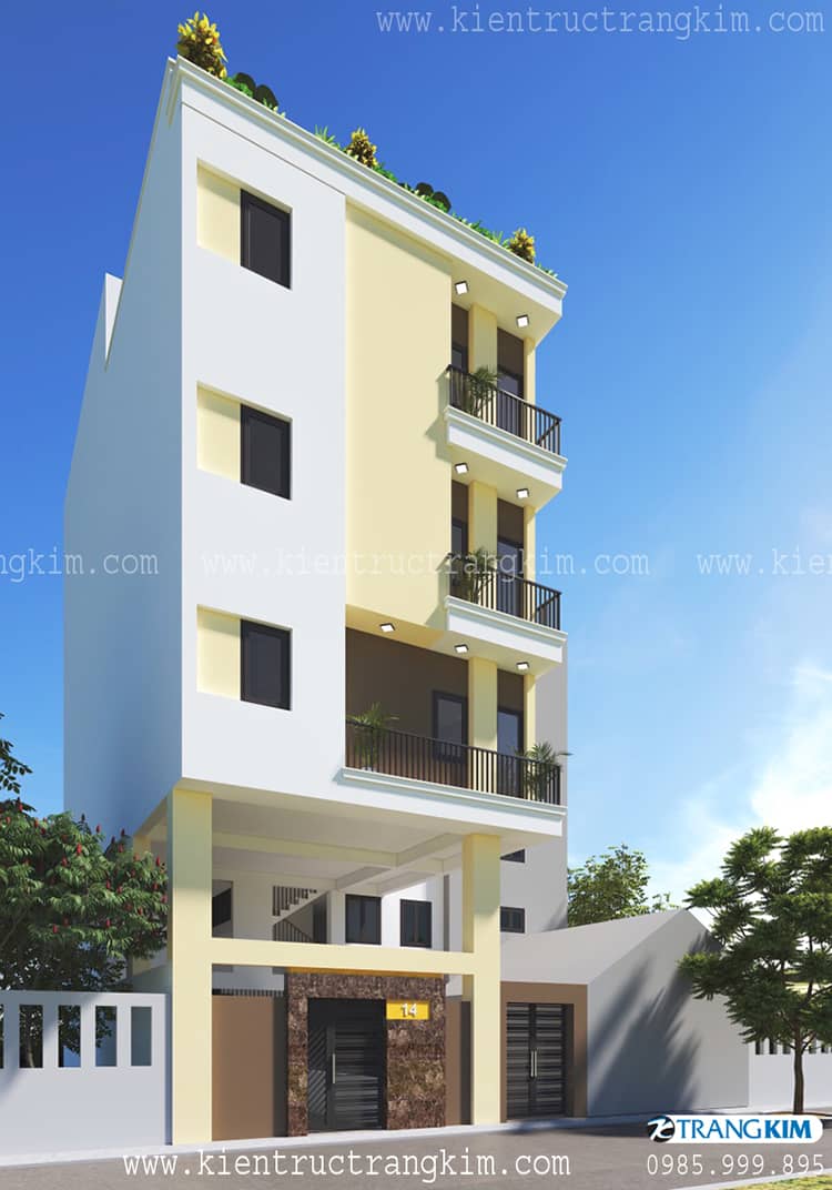 Thiết kế nhà 5 tầng 1 tum cho thuê với chi phí xây dựng hợp lý