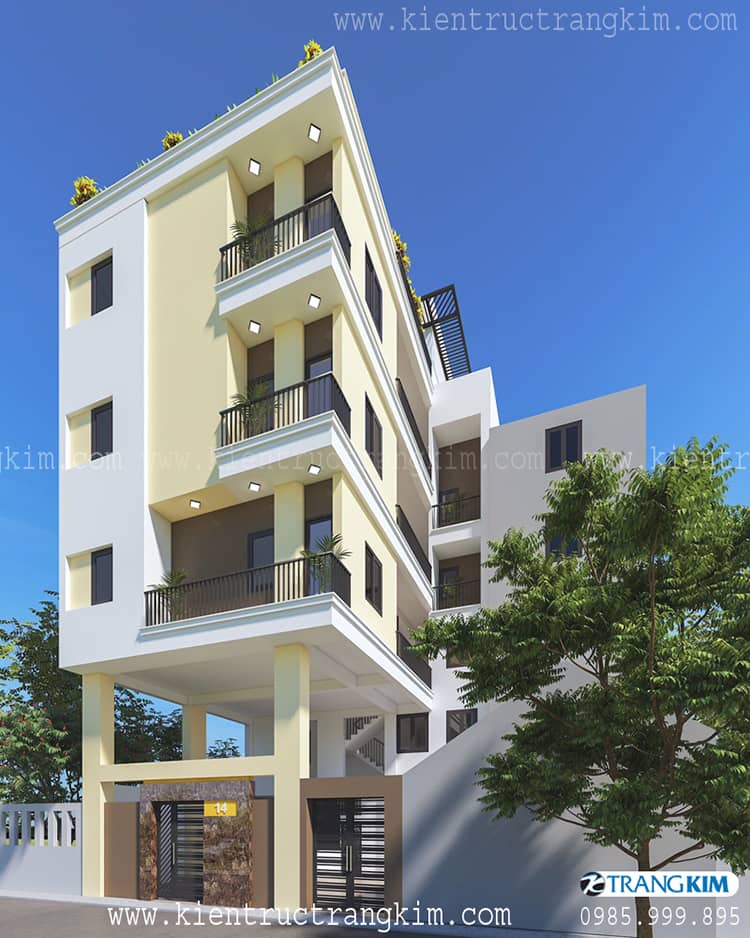 Thiết kế nhà 5 tầng 1 tum cho thuê với chi phí xây dựng hợp lý