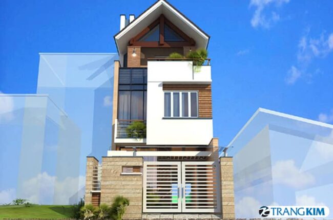 thiết kế nhà ống 3 tầng 3 phòng ngủ mái thái 5x10m