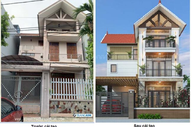 Hình ảnh biệt thự trước và sau khi cải tạo
