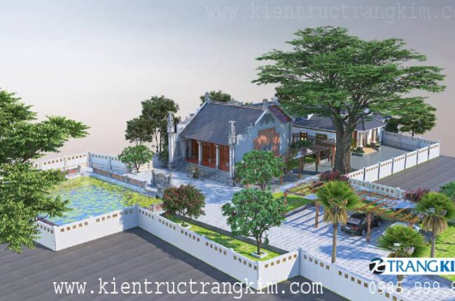 Biệt thự 1 tầng kết hợp nhà thờ từ đường