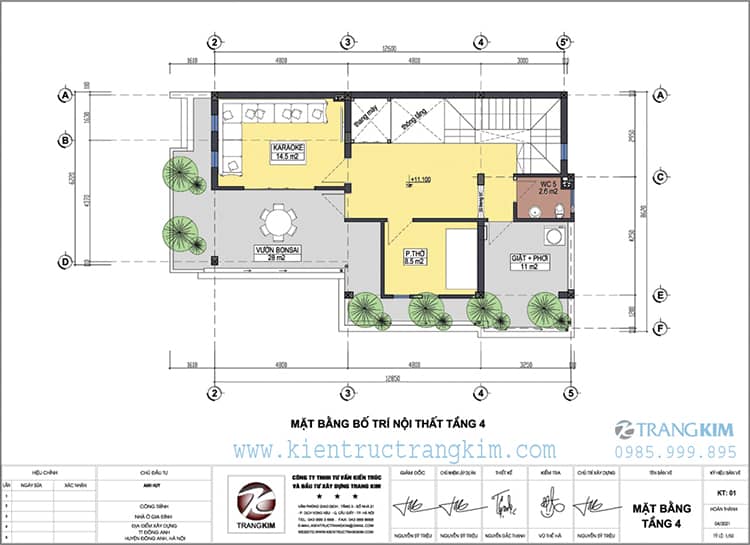Mặt bằng thiết kế chi tiết tầng 4 1 Mặt bằng thiết kế chi tiết tầng 4 1