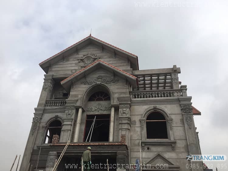 hình ảnh biệt thự thi công