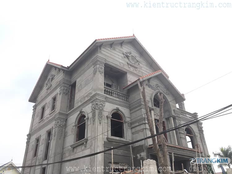 hình ảnh biệt thự thi công