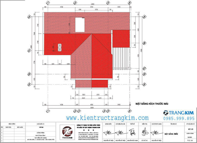 kiến trúc mái nhà biệt thự