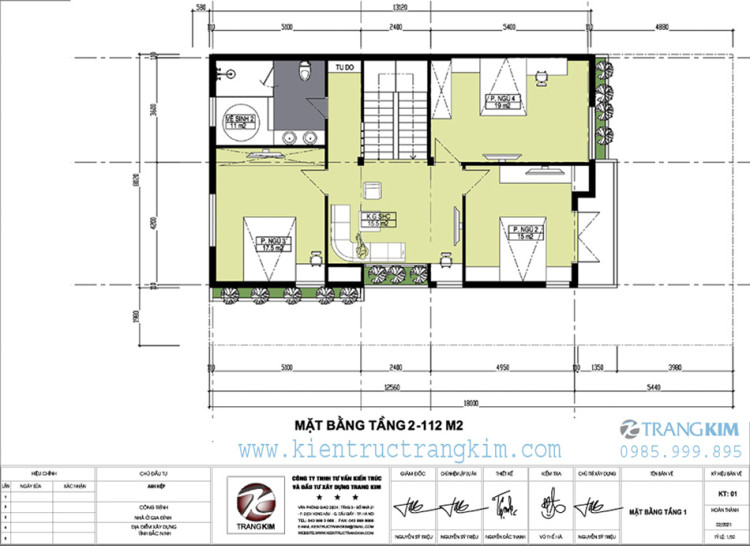 Mặt bằng thiết kế tầng 2 biệt thự 2 tầng tân cổ điển