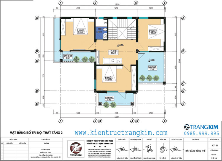 Mặt bằng thiết kế tầng 2