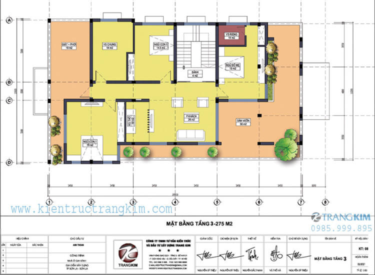 Mặt bằng thiết kế tầng 3