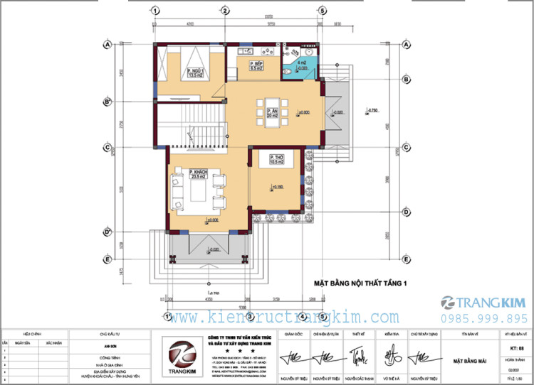 Mặt bằng thiết kế tầng 1