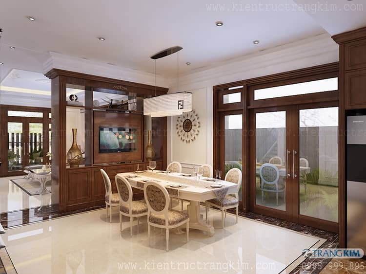 Nội thất phòng bếp + ăn biệt thự 2 tầng 1 tum