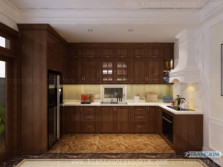 Nội thất phòng bếp + ăn biệt thự 2 tầng 1 tum