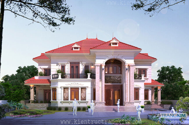 Biệt thự tan cổ điển 2 tầng tại Hưng Yên