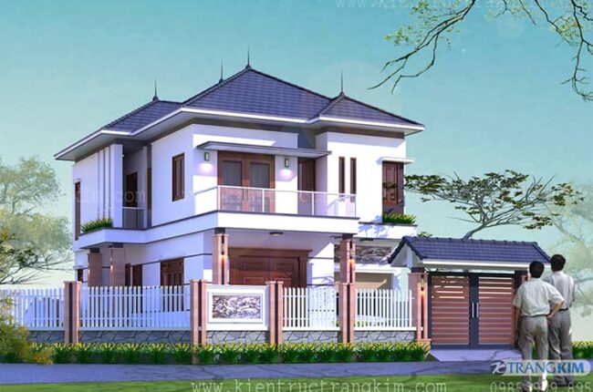 Biệt thự 2 tầng mái nhật hiện đại