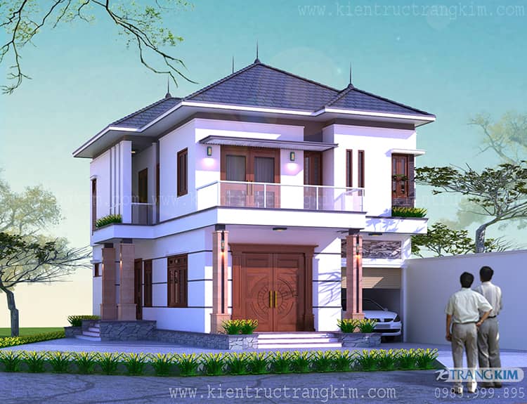 Biệt thự 2 tầng mái nhật hiện đại 