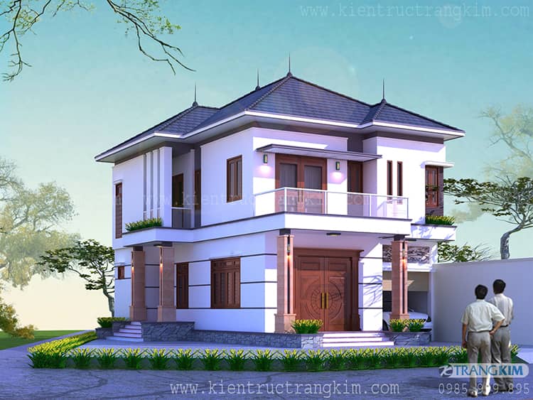 Biệt thự 2 tầng mái nhật hiện đại 