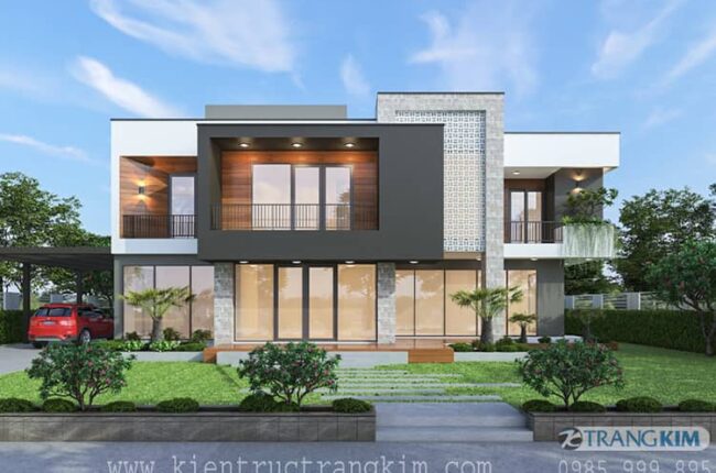 Biệt thự 2 tầng 1 tum hòa hợp cùng thiên nhiên