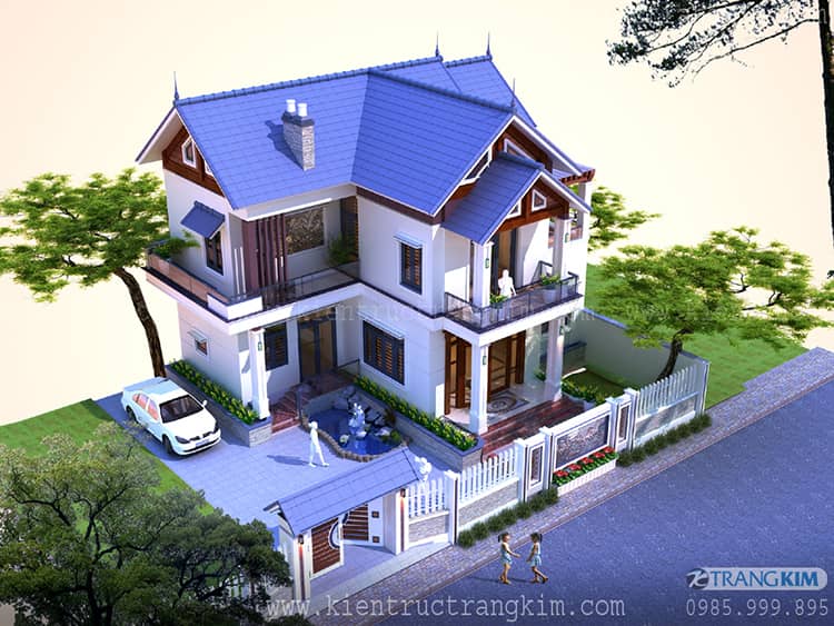 Biệt thự 2 tầng mái thái hiện đại
