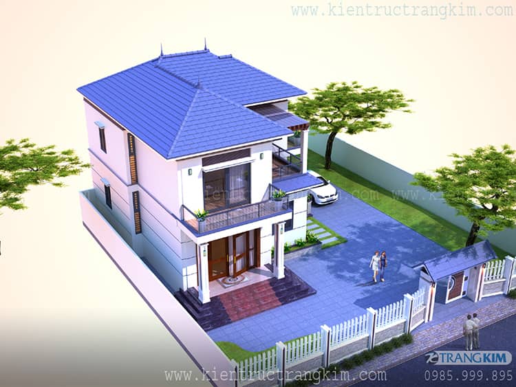 Biệt thự 2 tầng 4 phòng ngủ mái nhật đẹp