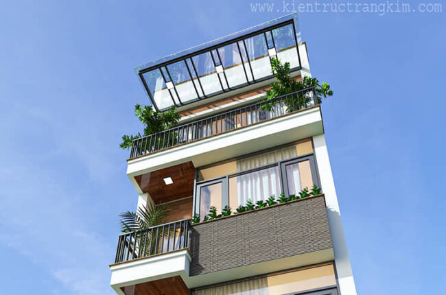 thiết kế nhà ống 4 tâng hiện đại