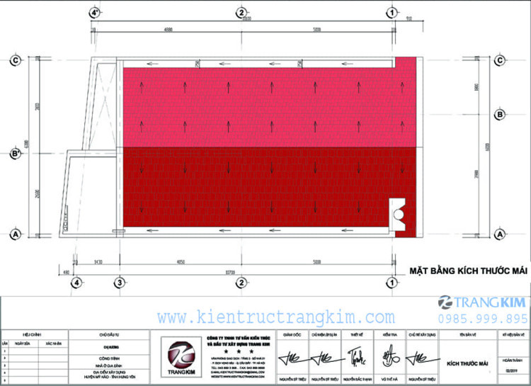 Mặt bằng thiết kế mái 1 Mặt bằng kiến trúc mái